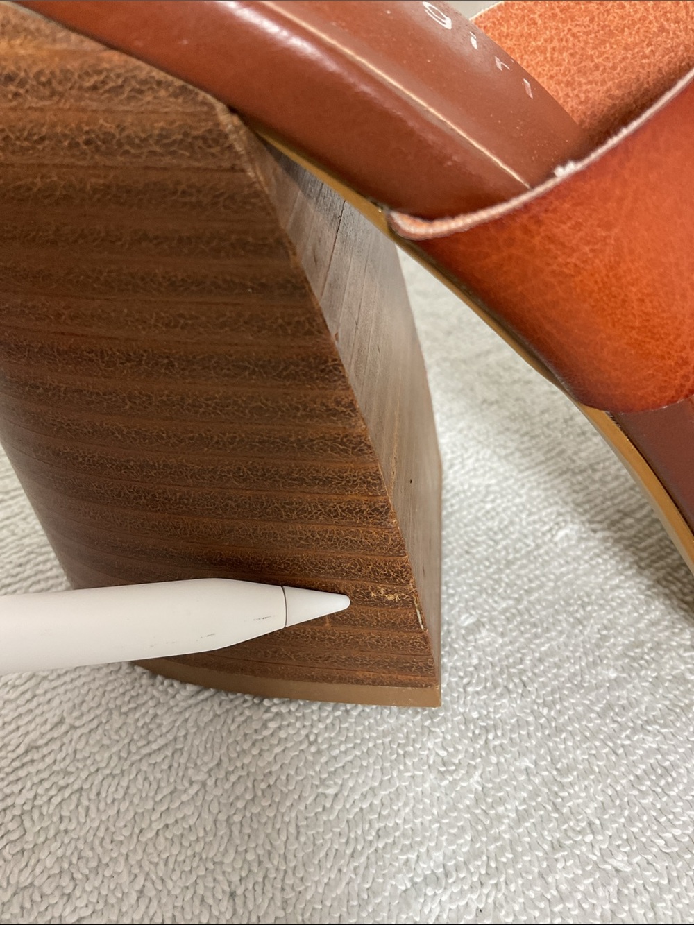 Madden Girl Clyde Cognac Tan Strappy Stacked Block Heel Sandals Size 9.5M - Picture 11 of 12